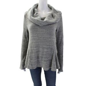9-H15 STCL Womens Cotton Cowl Neck Long Sleeve Flare Hem Sweater Gray Size S
